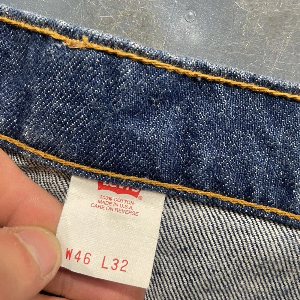 Vtg Levis Orange Tab 517 Jeans Mens 46x32 (fit 44x32) Bootcut USA 90s DARK Wash